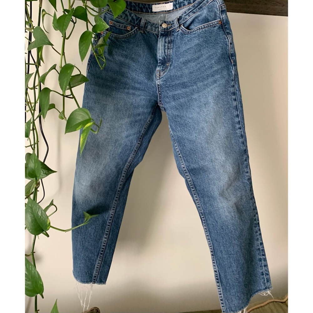 Topshop Raw Hem Crop Straight leg jeans